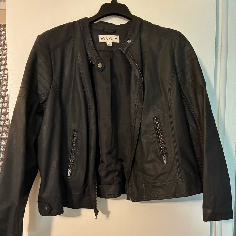Ava & Viv Women's Black Leather Jacket